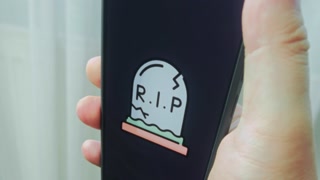 R. I. P lettering on an old grave, presentation