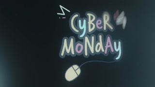 Cyber Monday colorful sign, online shopping event