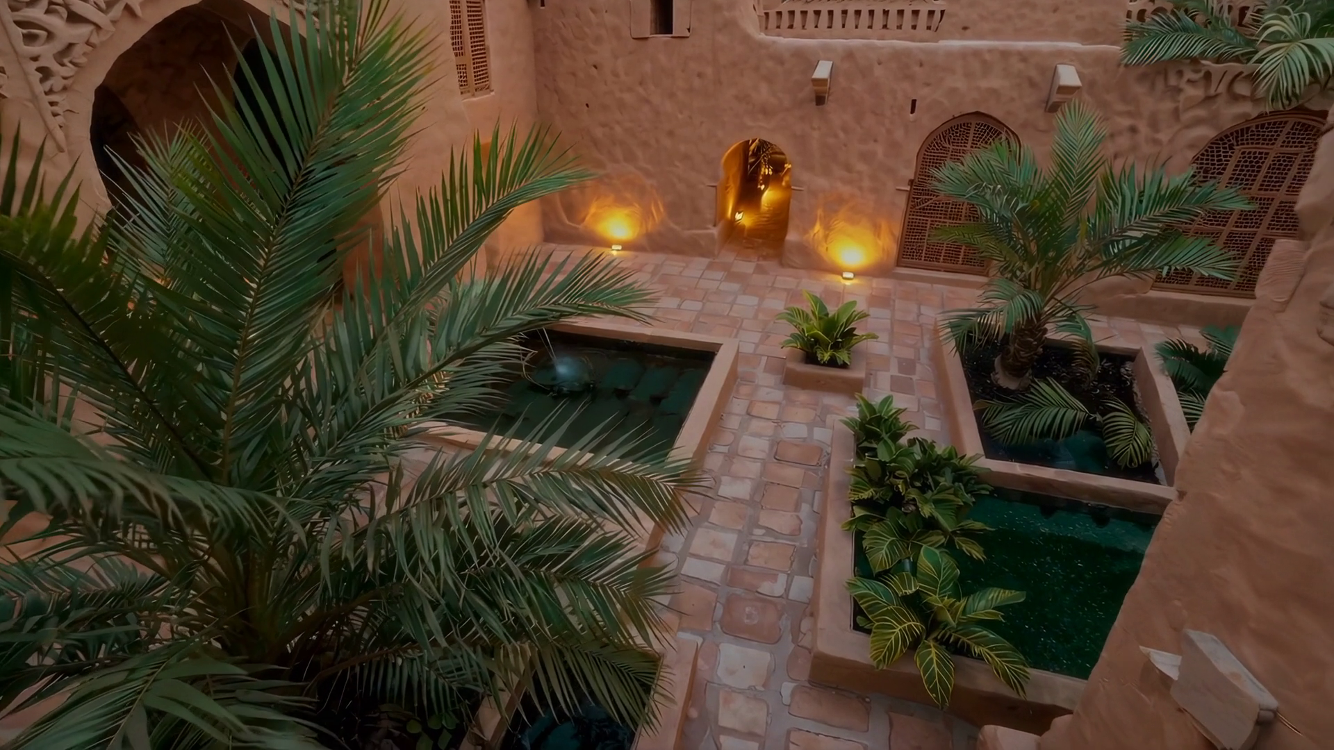An Enchanting Courtyard Full Of Vibrant Stock Footage SBV-351830929 ...