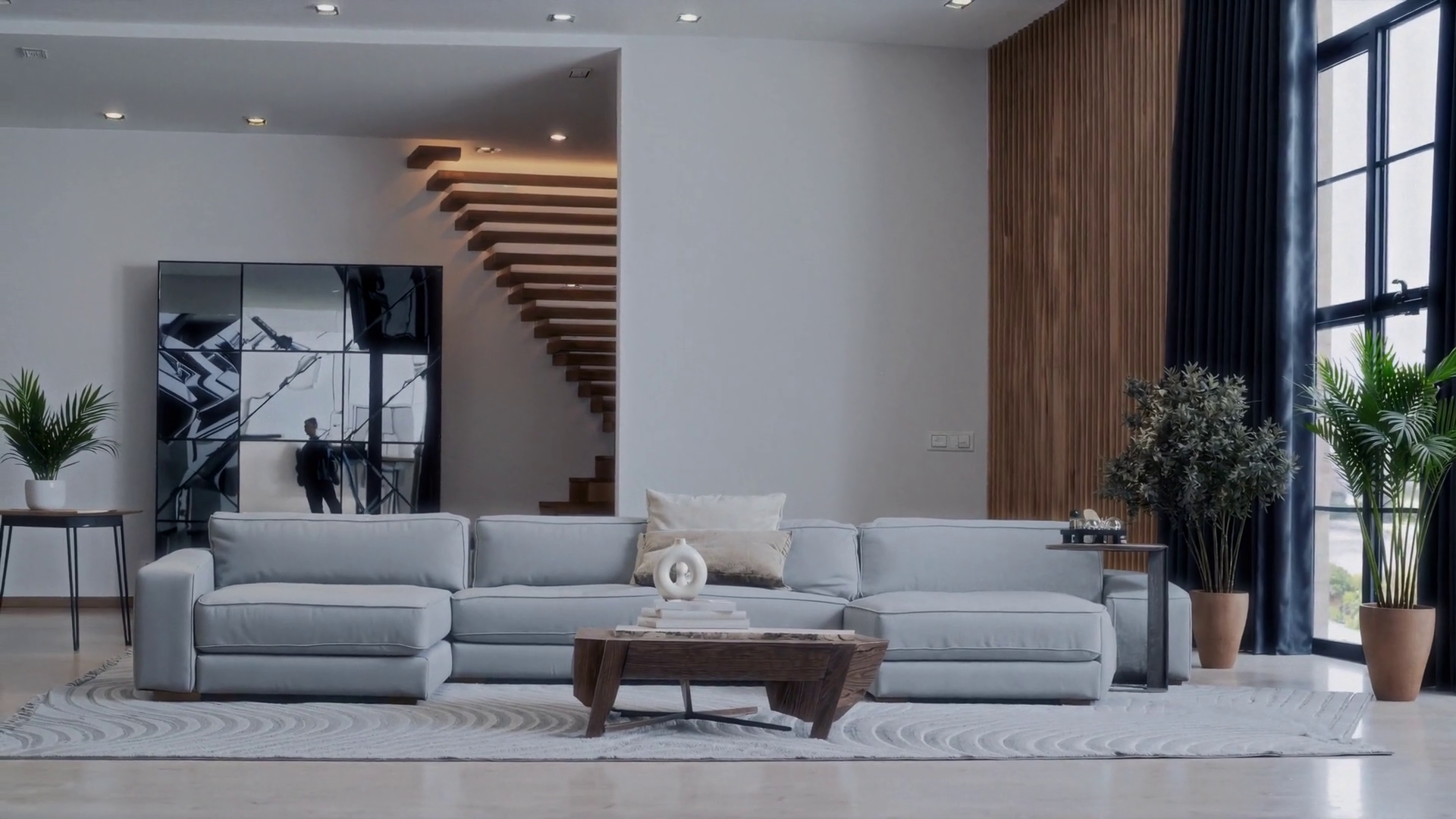 This Stylish Living Room Features Couch Stock Footage SBV-351990420 ...