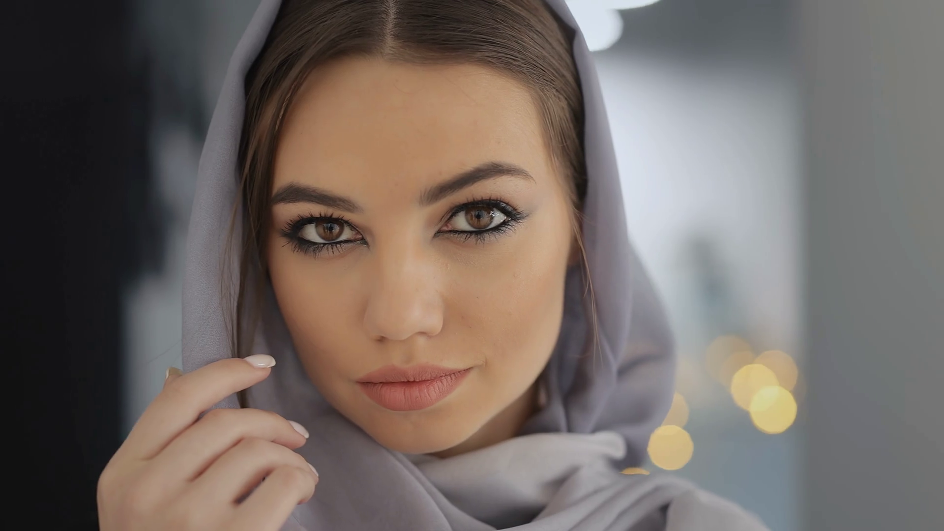 Girl With Scarf On His Head. Girl In Dental Office. Stock Video Footage 0008 SBV347079902