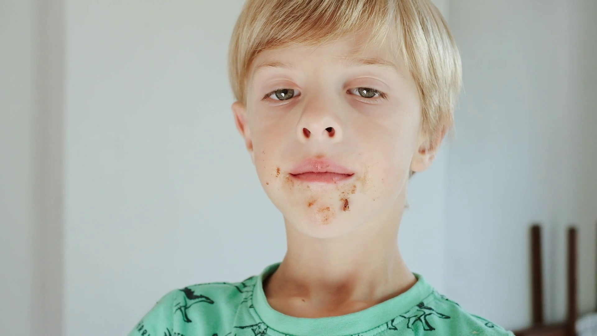 Child Cleans Face With Paper Towel Closeup Stock Footage SBV330845378