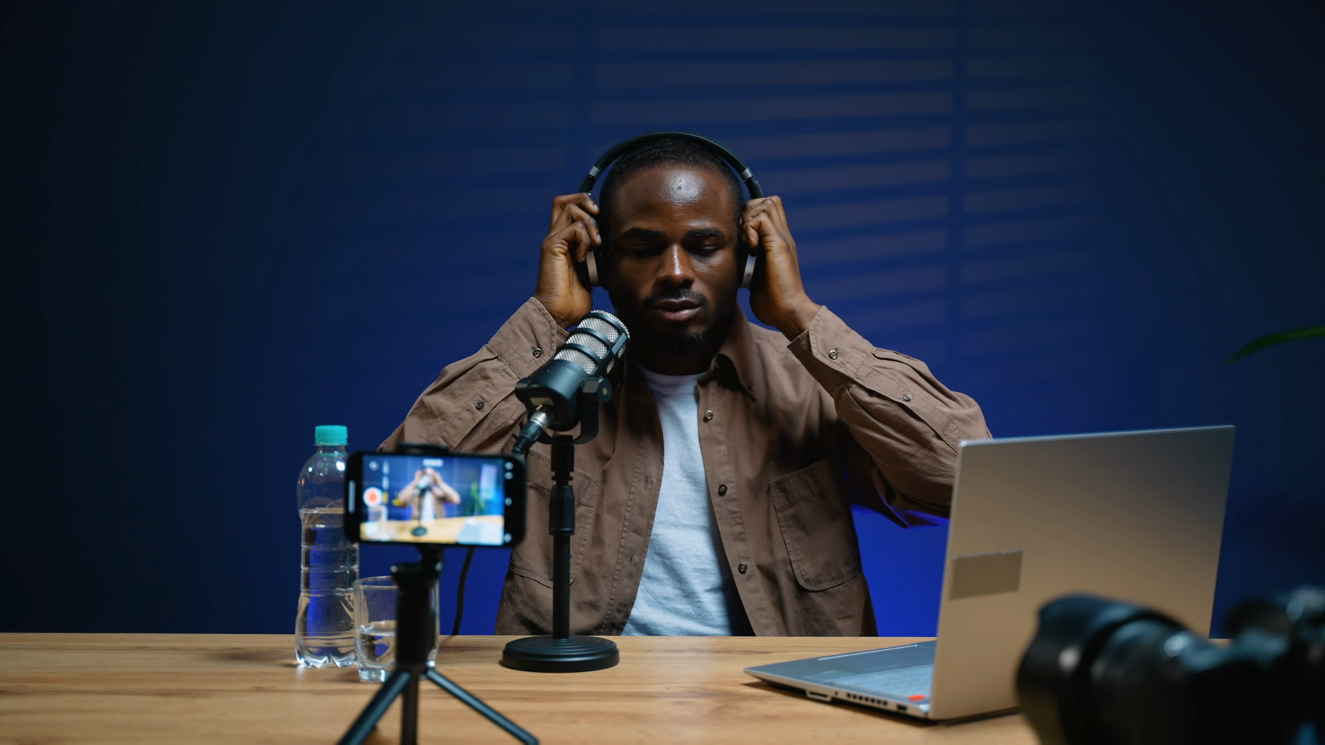 African-american Blogger Prepares To Record Stock Footage SBV-353806546 ...