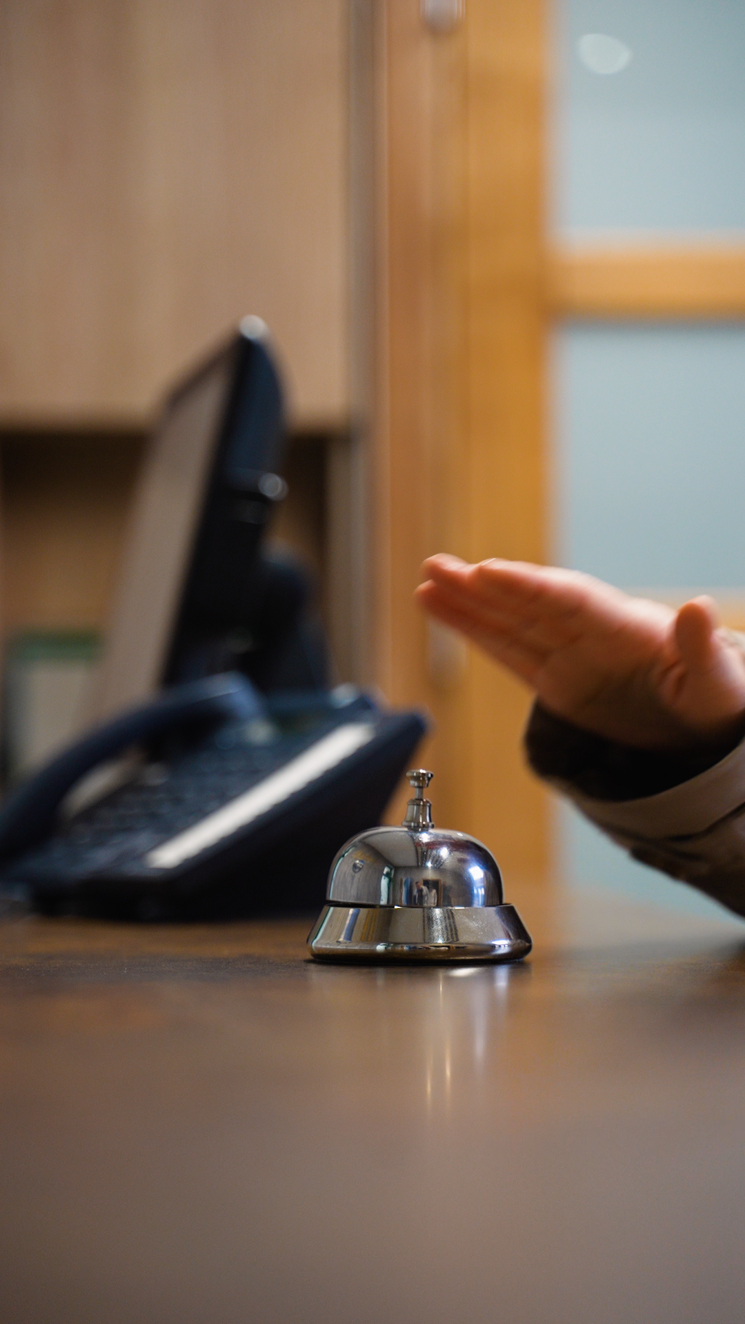 Woman Ringing Hotel Service Bell At Stock Footage SBV-353133955 ...
