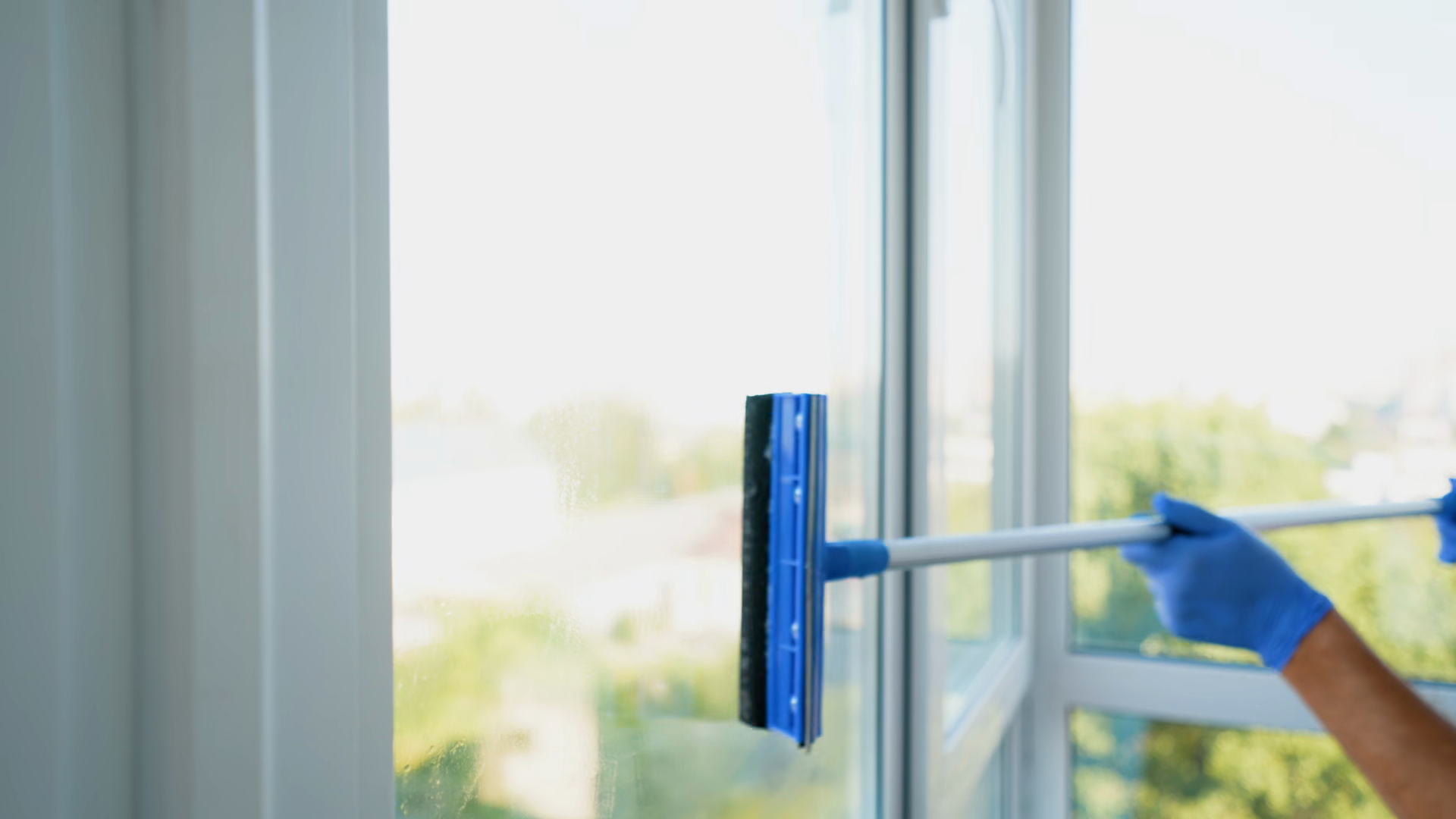Close-up Of Squeegee Cleaning Window Stock Footage SBV-353623307 ...
