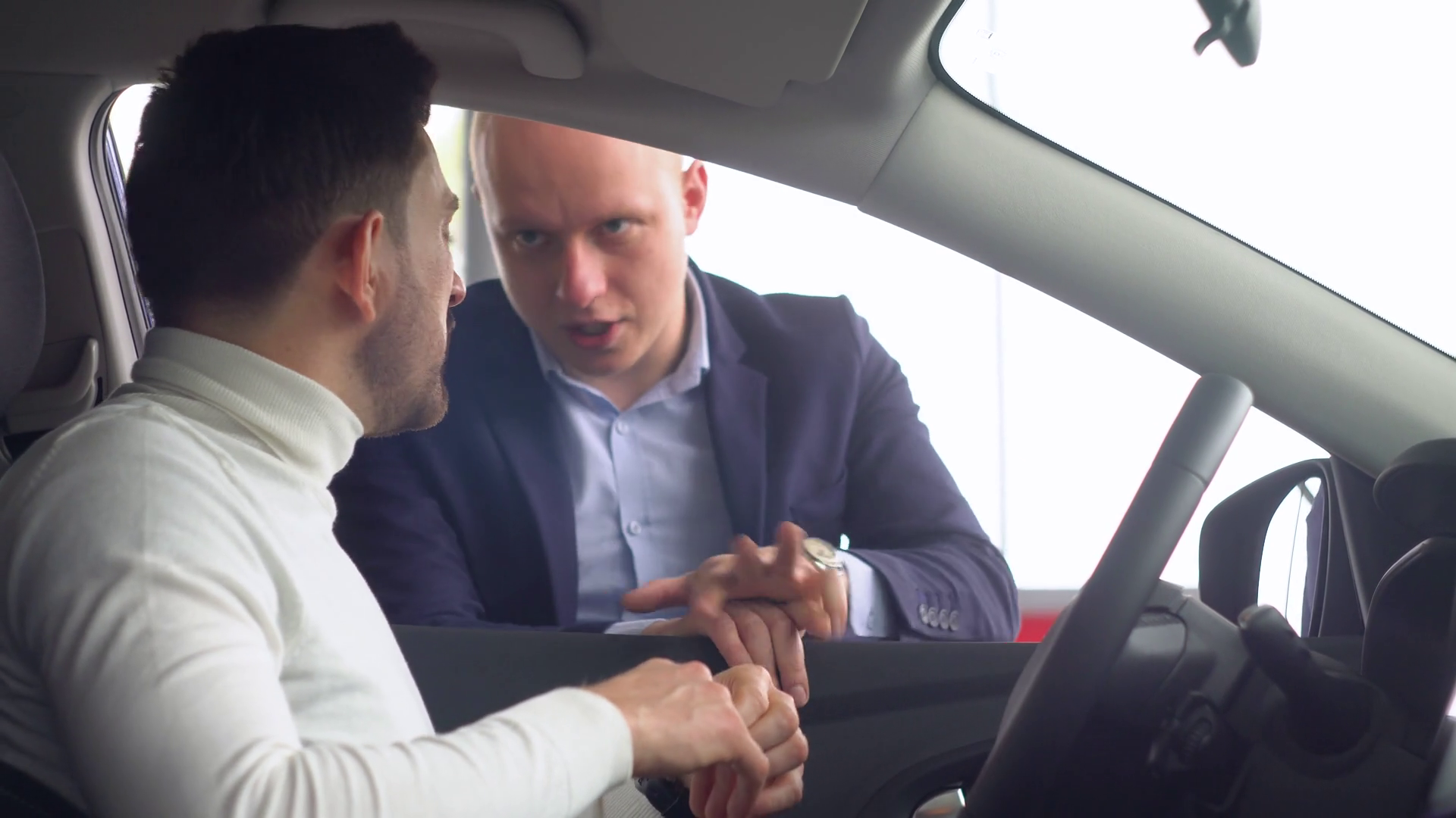 Professional Salesman Smiling Showing New Stock Footage SBV-352090469 ...