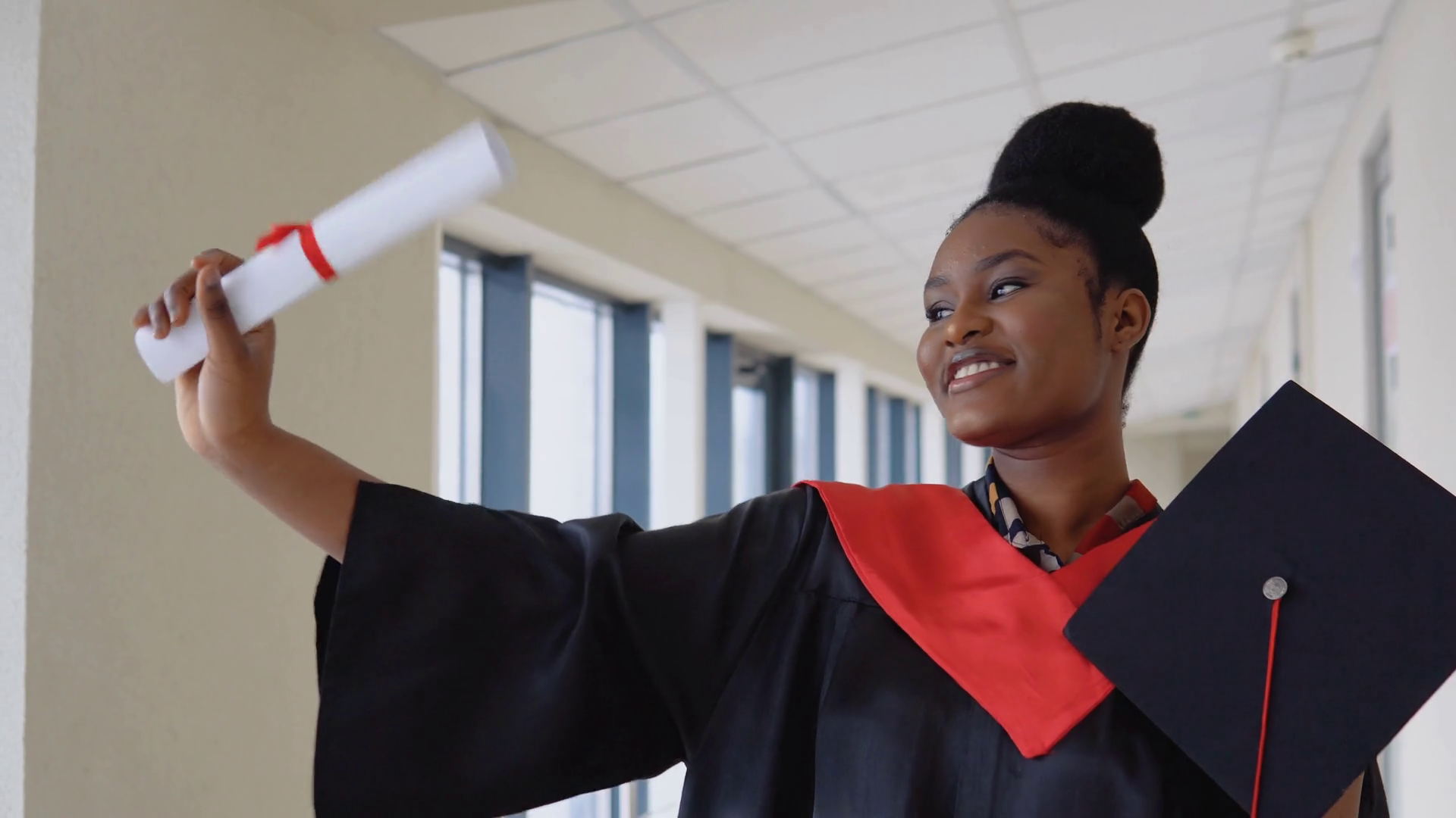 African American Female Graduate In Mantle Stock Footage SBV-352319812 ...