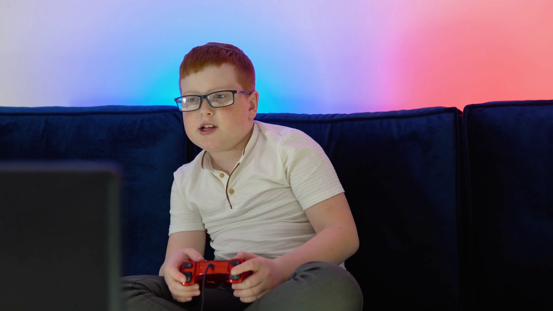 A Boy-gamer Live Game Streaming Little Gamer Stock Footage SBV ...