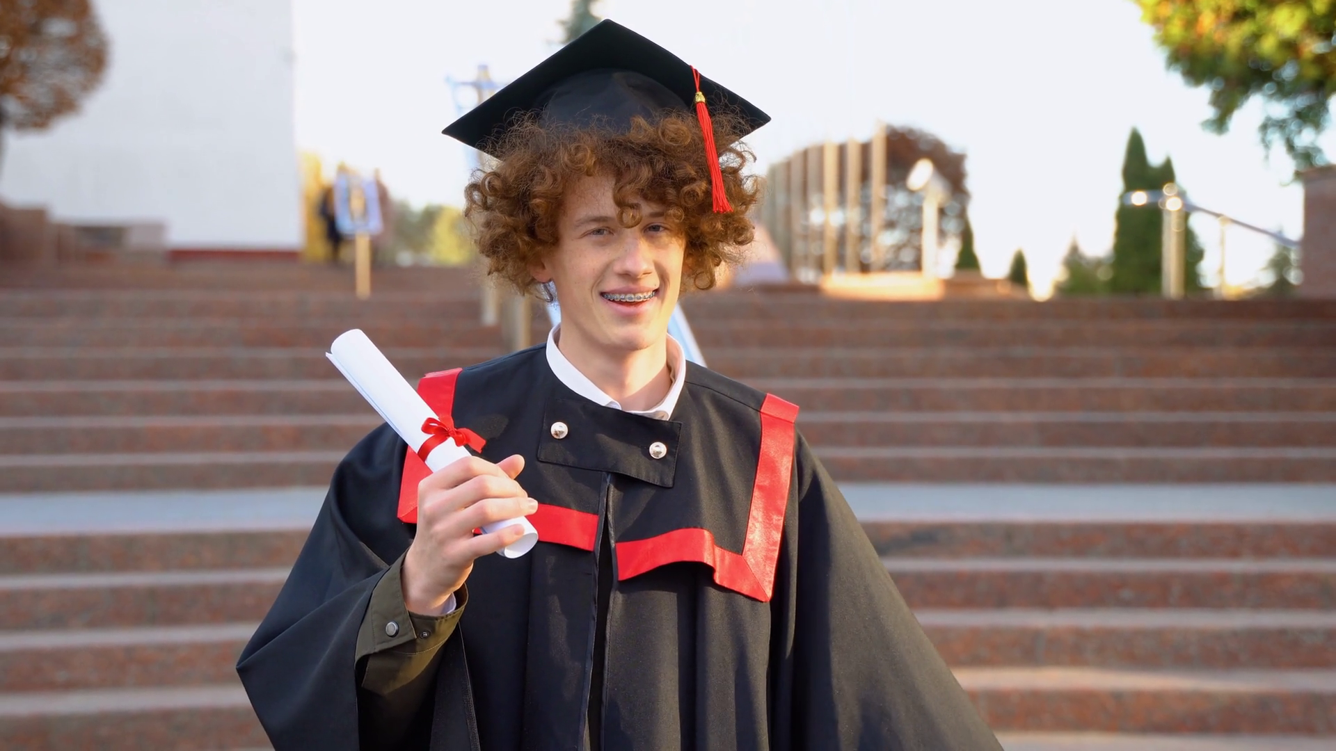 Portrait Of Happy Guy On Graduation Day Stock Footage SBV-352527613 ...