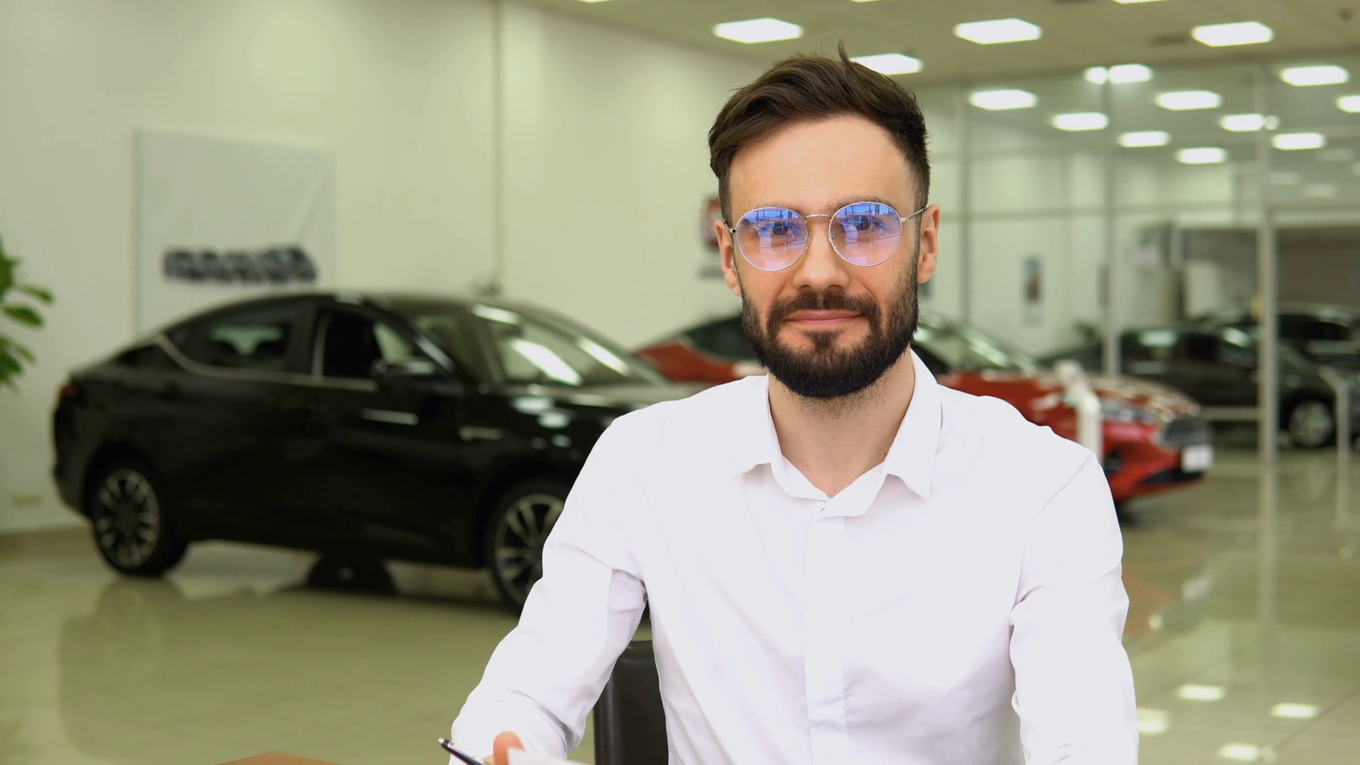 Portrait Of Handsome Car Salesman Posing At Stock Footage SBV-352676243 ...