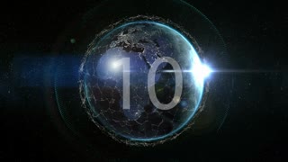 10 to 0 countdown against the globe