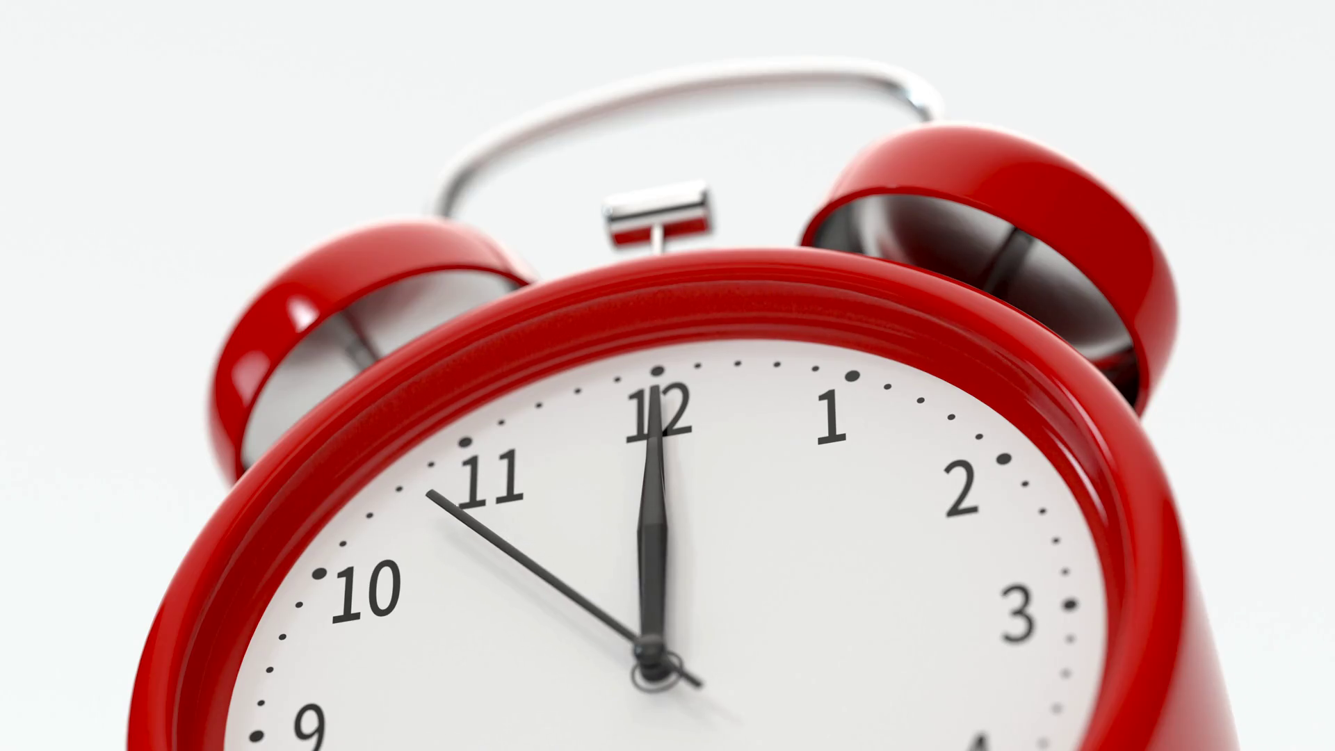 Classic Alarm Clock Alarming At 12 O'clock Stock Motion Graphics SBV