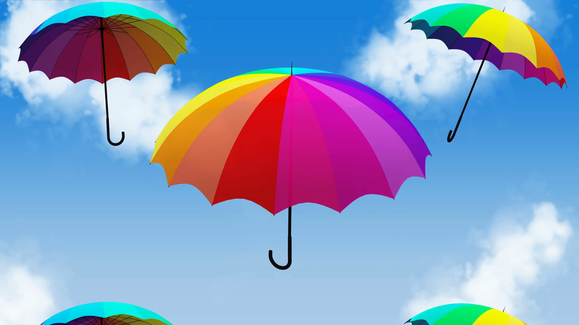 Umbrella Flying Animation 3d Illustration Render Motion Background Storyblocks