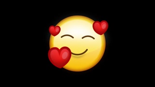 Smiling Face With Heart Emoji Icon On Black Background