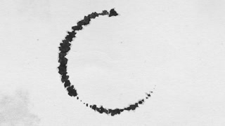Ink Drop Circle On Grain Textured Paper Background