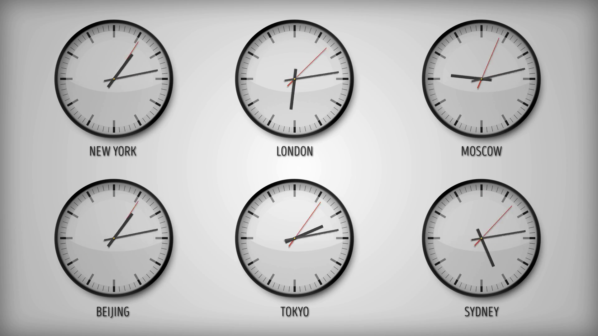 Design Clock Time Zone With Time World Stock Motion Graphics SBV