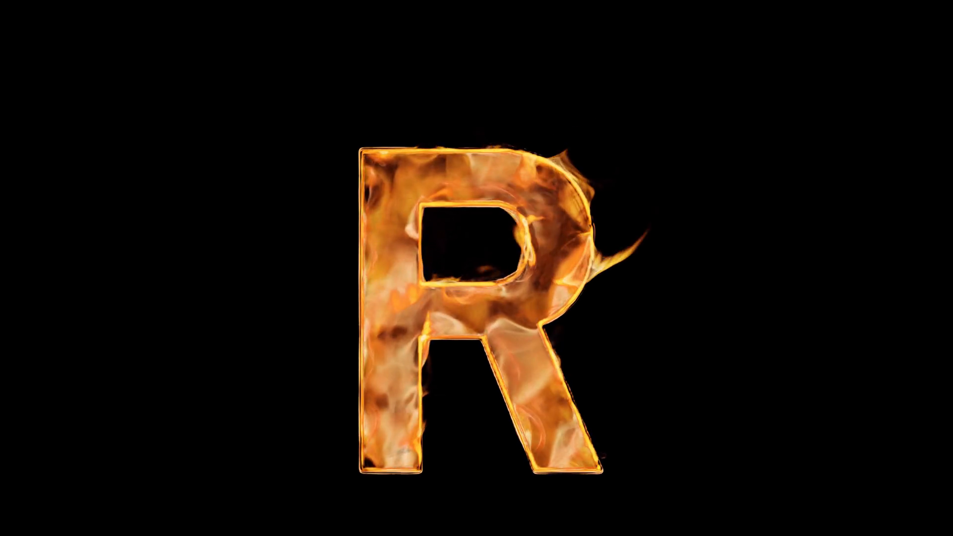 Burning Letter R Fire Alphabet Symbol On Stock Motion Graphics SBV ...