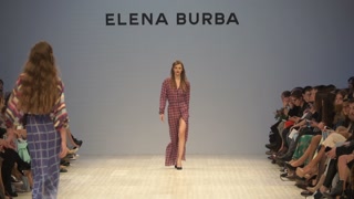 Model on the catwalk during a fashion show in Kyiv, Ukraine