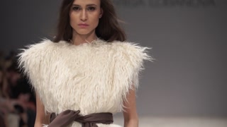 Model on the catwalk during a fashion show in Kyiv, Ukraine