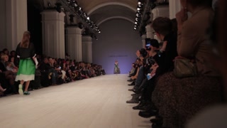 Model on the catwalk during a fashion show in Kyiv, Ukraine