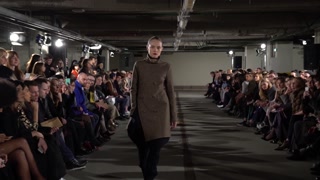 Model on the catwalk during a fashion show in Kyiv, Ukraine