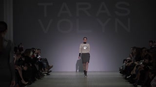 Model on the catwalk during a fashion show in Kyiv, Ukraine