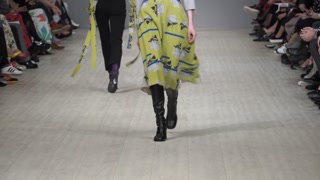 Model on the catwalk during a fashion show in Kyiv, Ukraine