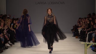 Model on the catwalk during a fashion show in Kyiv, Ukraine