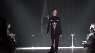 Model on the catwalk during a fashion show in Kyiv, Ukraine
