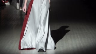 Model on the catwalk during a fashion show in Kyiv, Ukraine