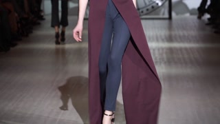 Model on the catwalk during a fashion show in Kyiv, Ukraine