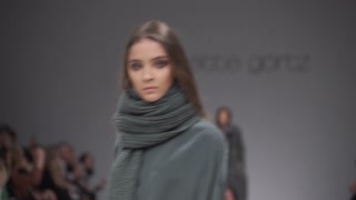 Model on the catwalk during a fashion show in Kyiv, Ukraine