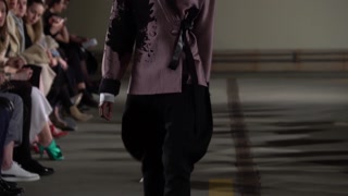 Model on the catwalk during a fashion show in Kyiv, Ukraine
