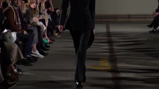 Model on the catwalk during a fashion show in Kyiv, Ukraine