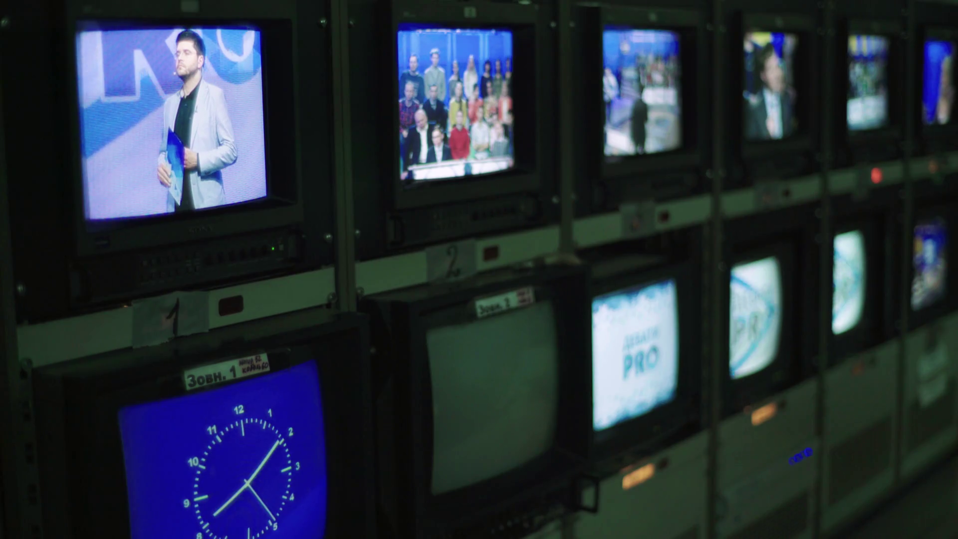 Monitor Monitors In Tv Studio During Tv Stock Footage SBV-346867832 ...