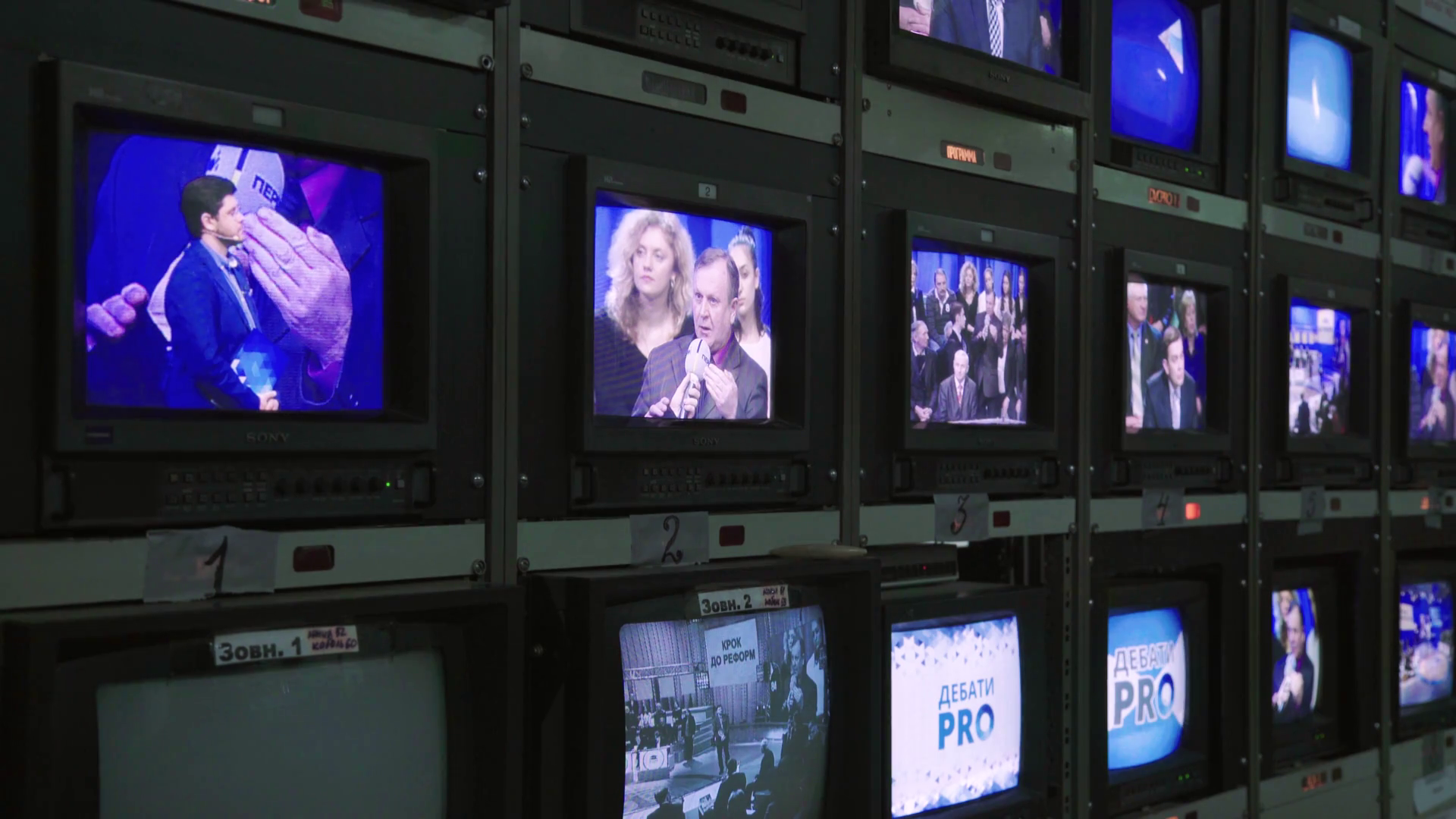 Monitor Monitors In Tv Studio During Tv Stock Footage SBV-346867839 ...