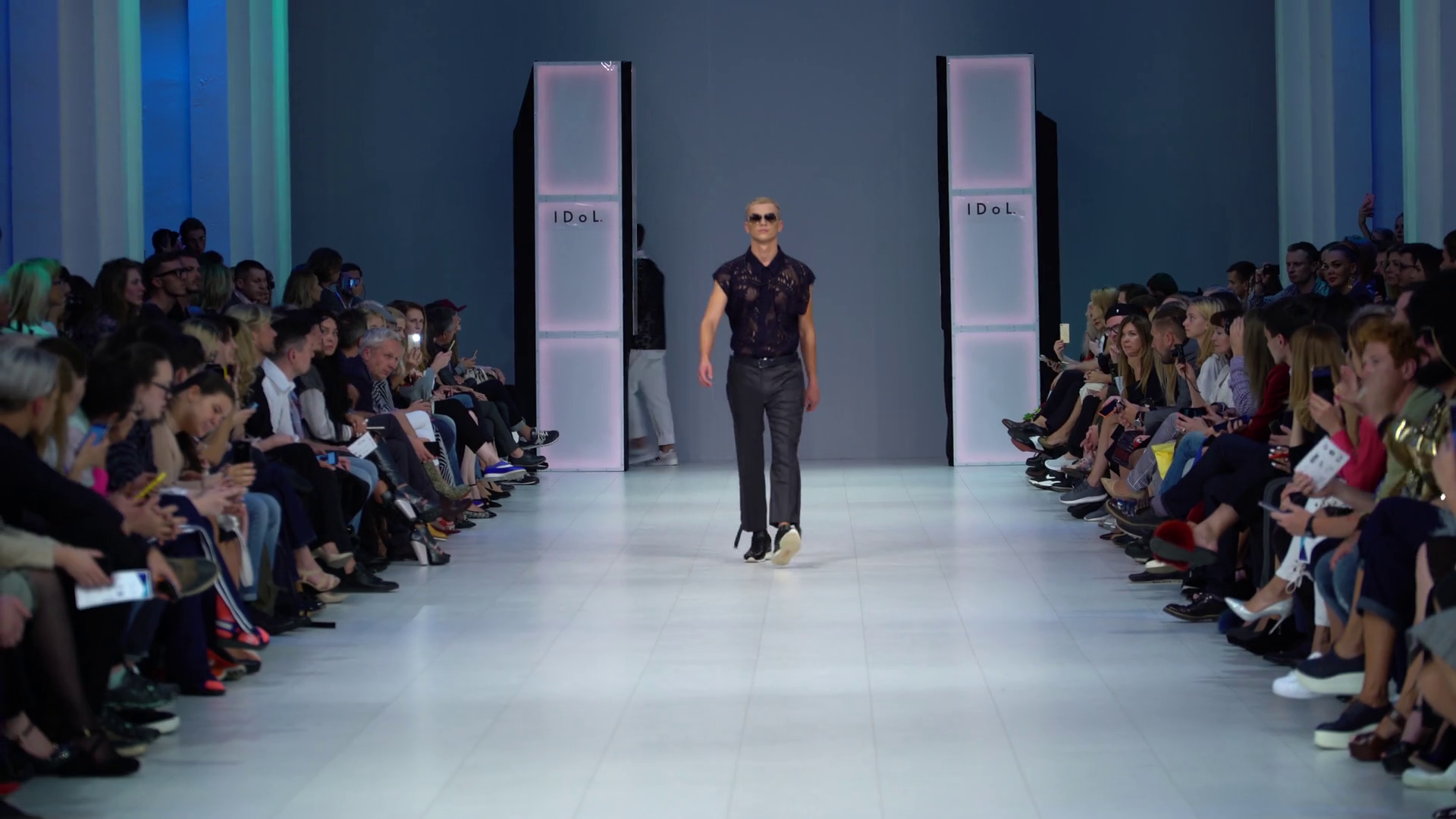 Male model on the catwalk during a fashion show in Kyiv, Ukraine Stock ...