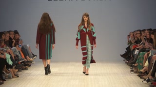 Ukraine, Kyiv : model demonstrates clothes at a fashion show, slow motion