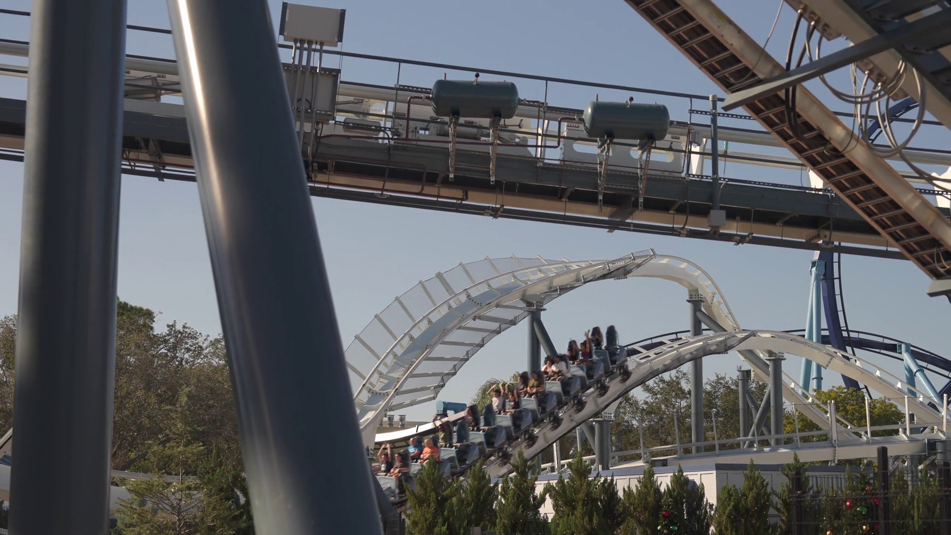 Explore Exciting Rides At Sea World Stock Footage SBV-352207848 ...