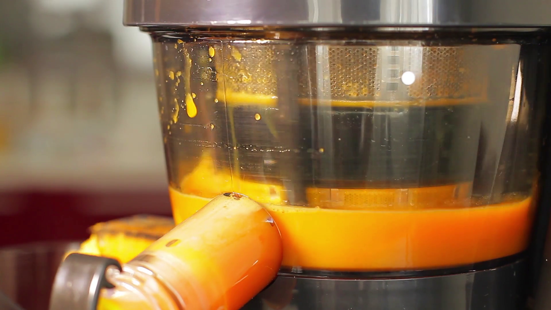 Juicer Closeup Makes Fresh Orange Juice Stock Footage SBV312277717
