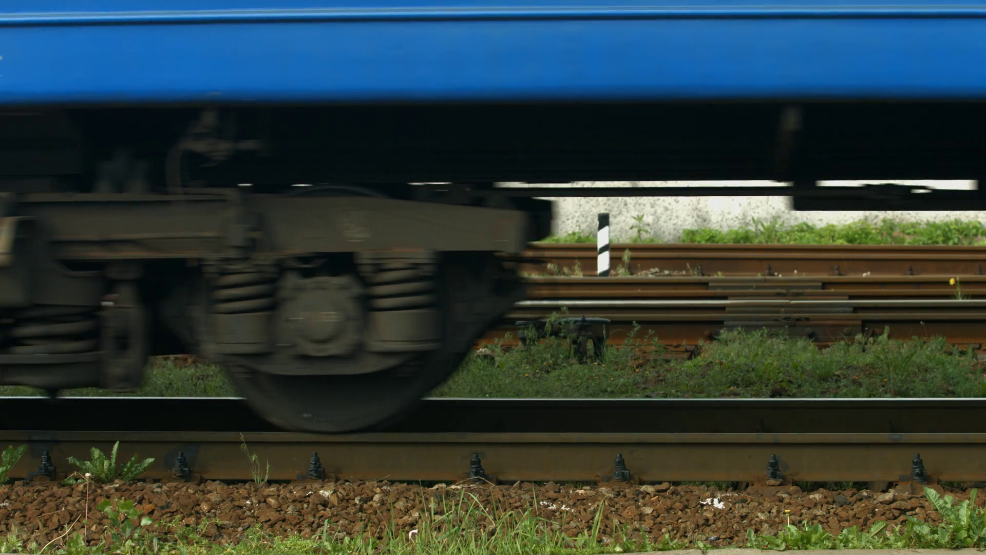 Train wheels close up. Suspension of the train. Stock Video Footage 00