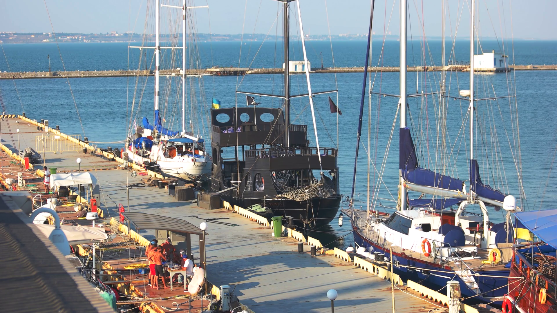 02. 08. 2017, Odessa, Ukraine. Yacht harbour in Odessa, Ukraine