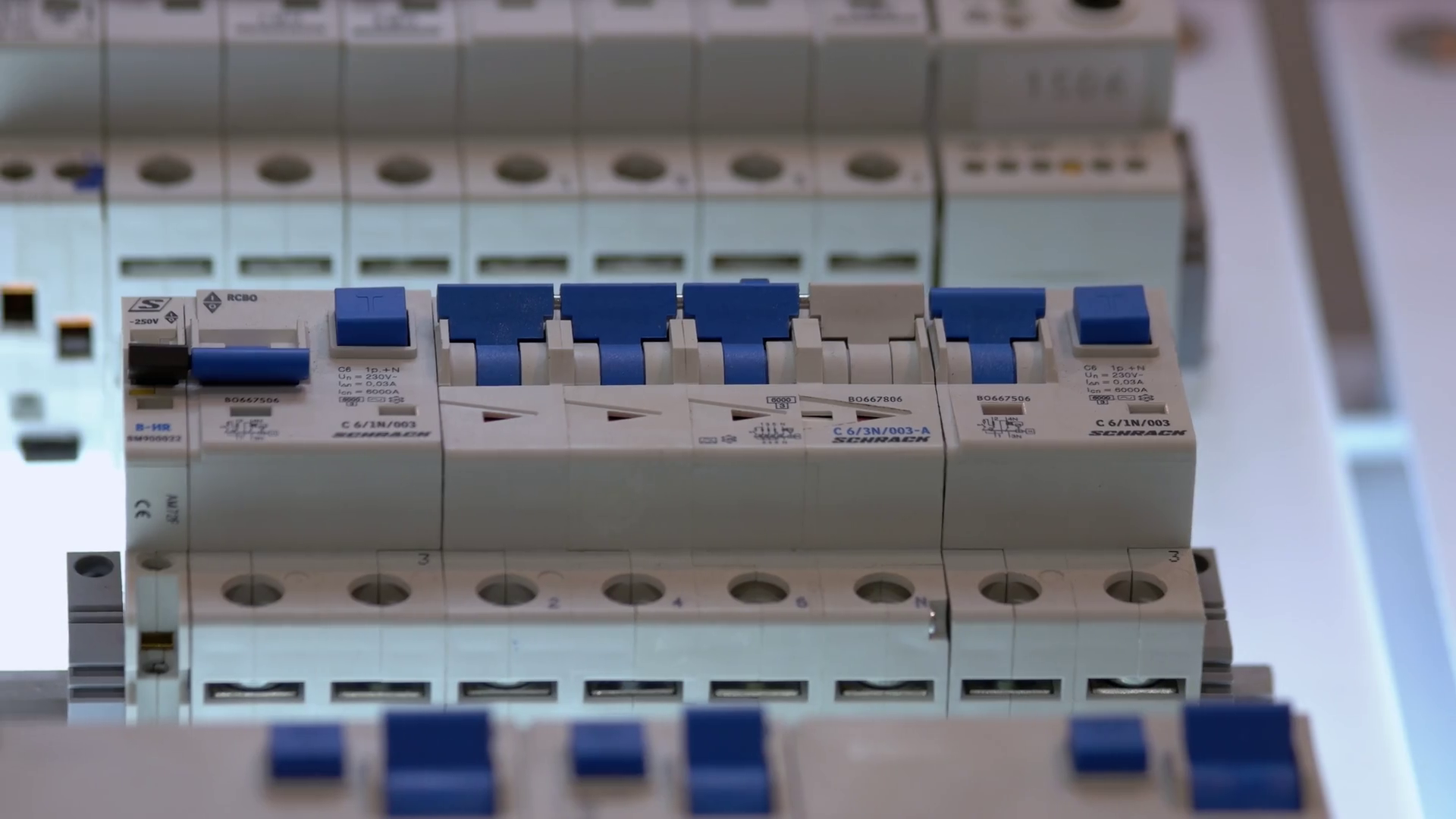 Fuse Box Panels With Blue Circuit Breakers Stock Footage SBV346726269