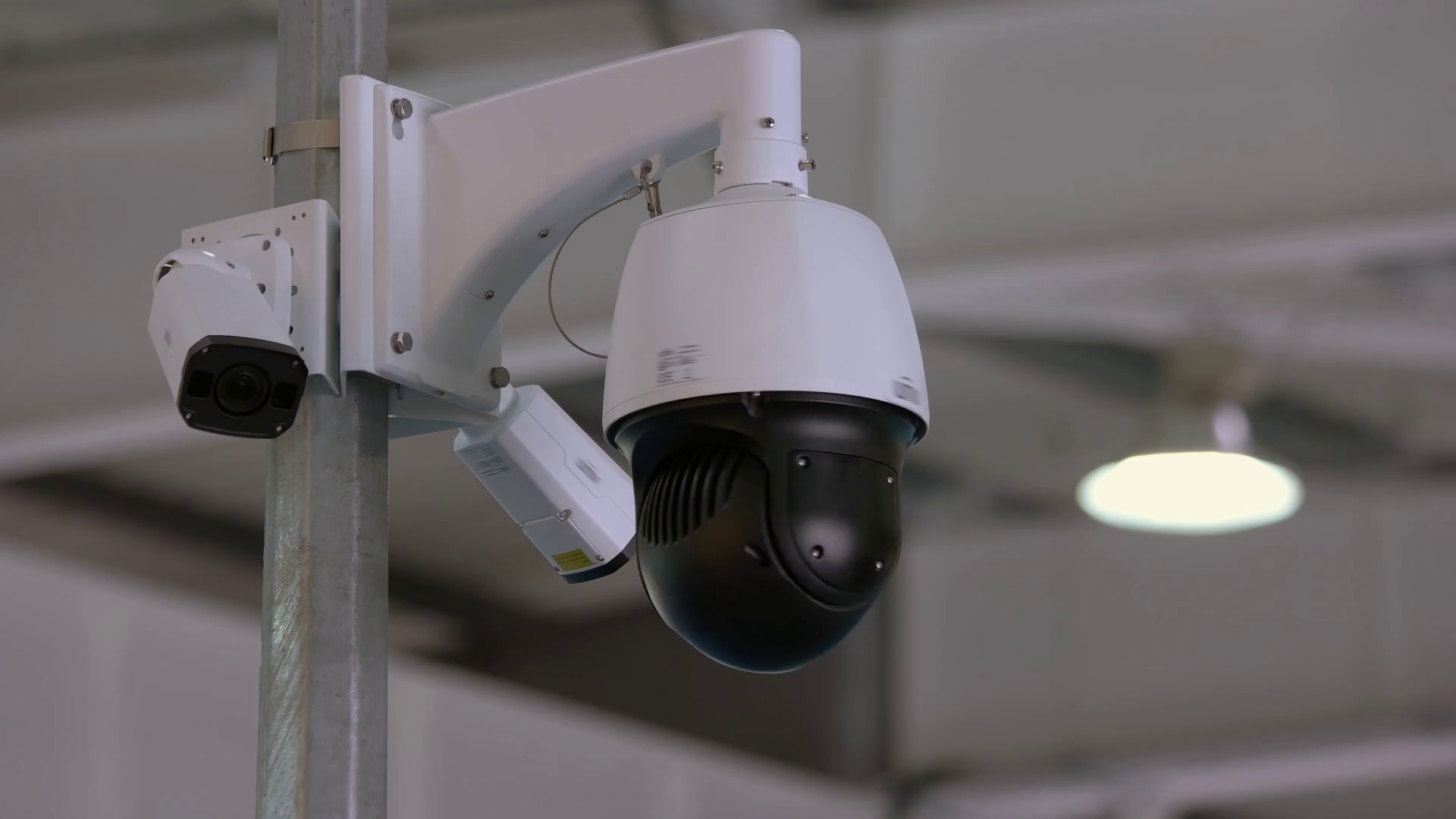 Indoor Rotating Surveillance Camera In Stock Footage SBV346994731