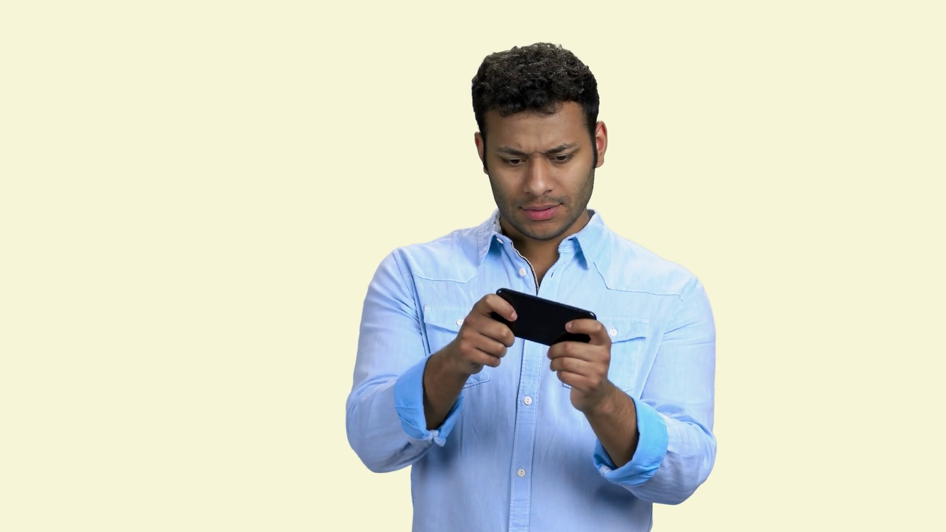 Businessman Playing Mobile Phone Game Stock Footage SBV338965987