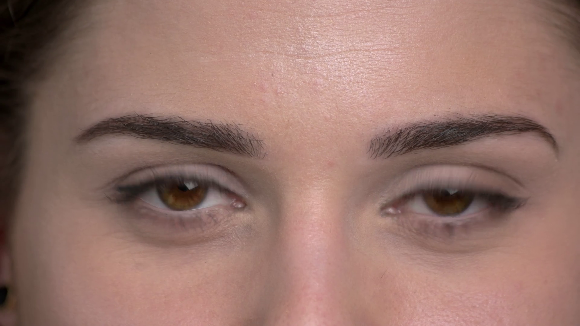 Close up brown female eyes. Blinking and closing. Macro view. Stock Video Footage 0008 SBV