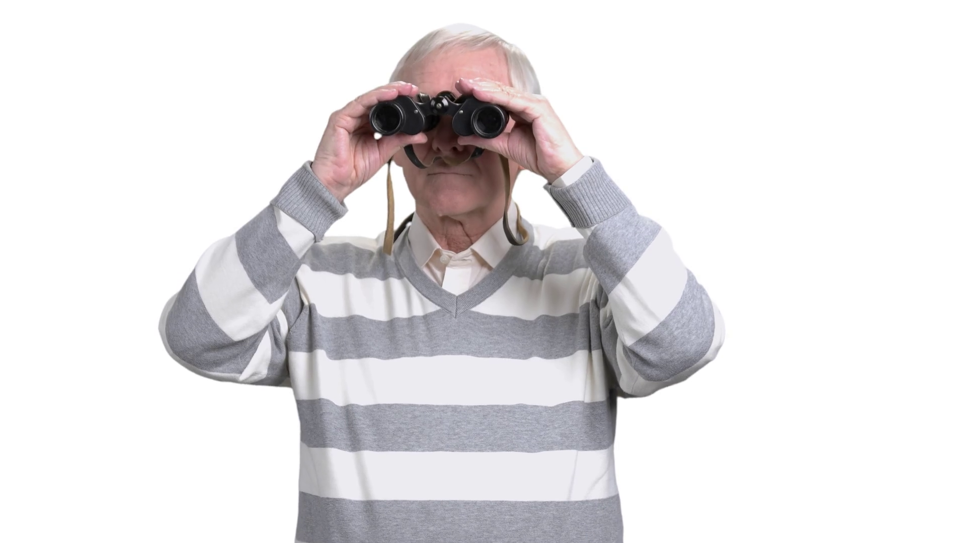 Elderly Man Using Binoculars Senior Man Stock Footage SBV321330817