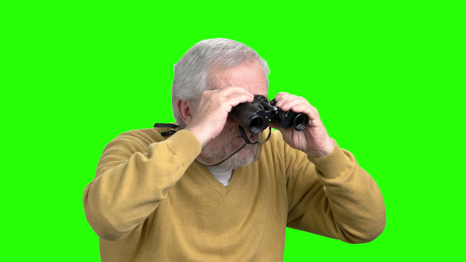 Senior Man With Binoculars Green Screen Old Stock Footage SBV322646720