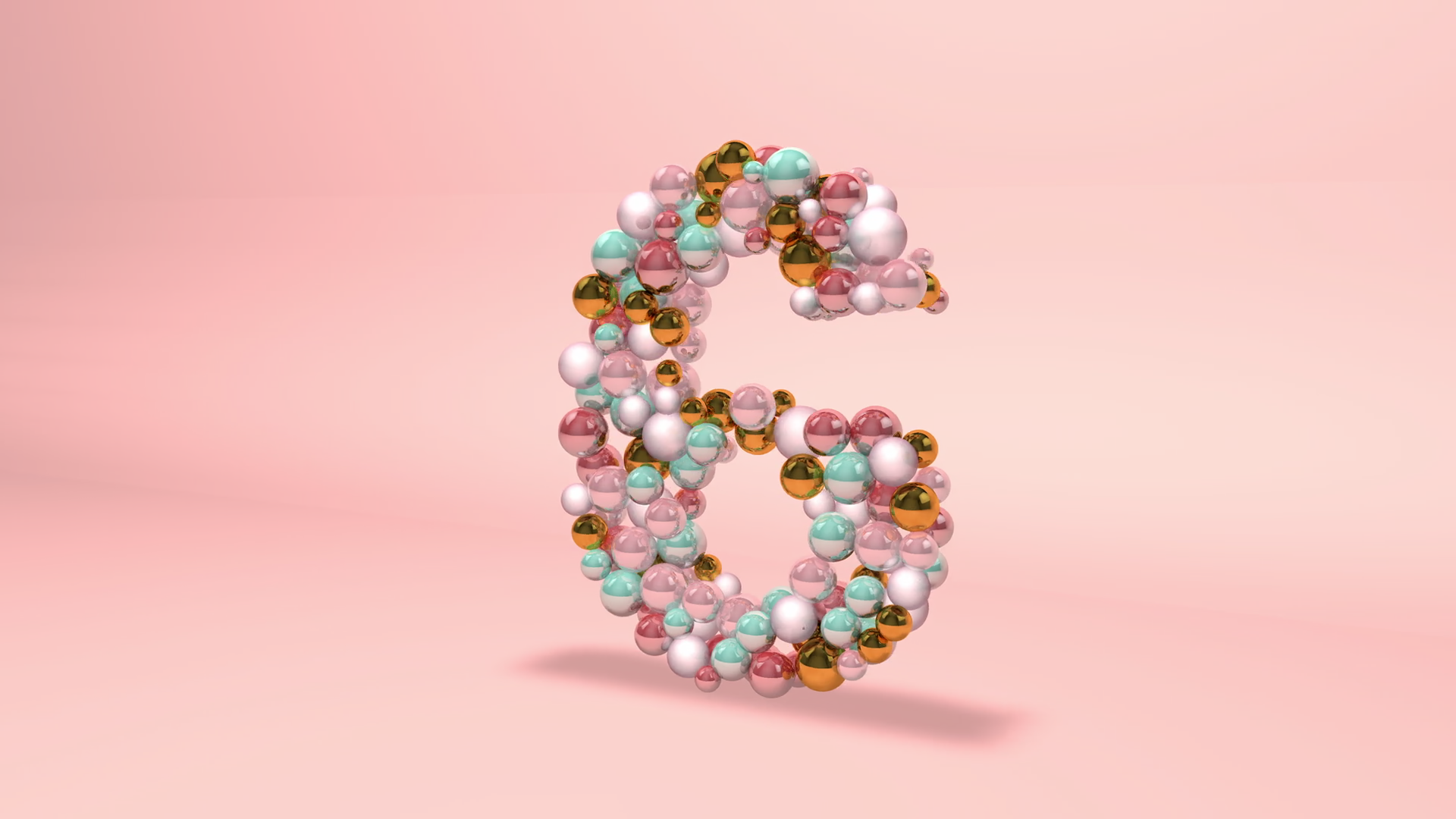 number-6-six-made-of-beads-glass-balls-stock-motion-graphics-sbv