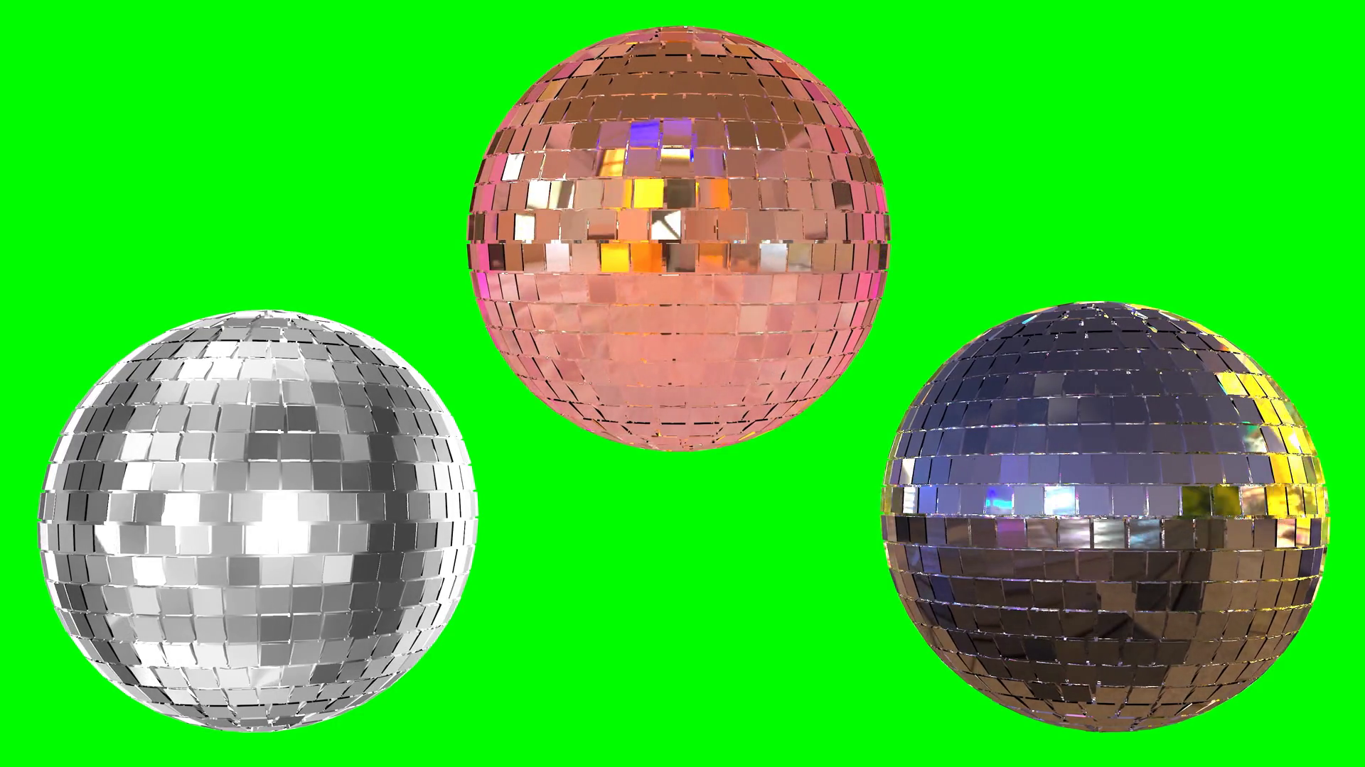 3 Different Styles Of Mirror Balls Concept Stock Motion Graphics SBV